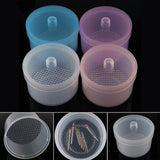 Maxbell Maxbell Plastic Nail Art Drill Bits Cleaning Storage Box Grinding Head Case Blue