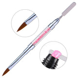 Maxbell Maxbell Poly Gel Nail Brush Dual-Ended Poly Acrylic UV Gel Extension Builder Pen Pink