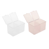 Maxbell Maxbell 2 Compartments Cosmetic Nail Towel Box Storage Box Swabs Container Clear
