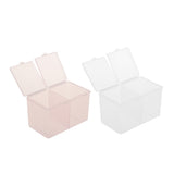 Maxbell Maxbell 2 Compartments Cosmetic Nail Towel Box Storage Box Swabs Container Clear