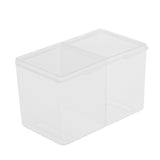 Maxbell Maxbell 2 Compartments Cosmetic Nail Towel Box Storage Box Swabs Container Clear