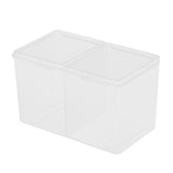 Maxbell Maxbell 2 Compartments Cosmetic Nail Towel Box Storage Box Swabs Container Clear