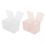 Maxbell Maxbell 2 Compartments Cosmetic Nail Towel Box Storage Box Swabs Container Clear