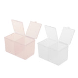 Maxbell Maxbell 2 Compartments Cosmetic Nail Towel Box Storage Box Swabs Container Clear