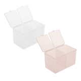 Maxbell Maxbell 2 Compartments Cosmetic Nail Towel Box Storage Box Swabs Container Clear