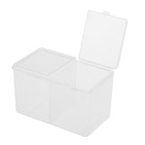 Maxbell Maxbell 2 Compartments Cosmetic Nail Towel Box Storage Box Swabs Container Clear