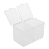 Maxbell Maxbell 2 Compartments Cosmetic Nail Towel Box Storage Box Swabs Container Clear