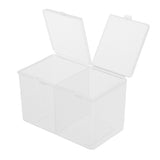 Maxbell Maxbell 2 Compartments Cosmetic Nail Towel Box Storage Box Swabs Container Clear