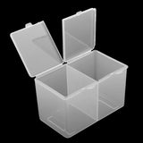 Maxbell Maxbell 2 Compartments Cosmetic Nail Towel Box Storage Box Swabs Container Clear