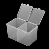 Maxbell Maxbell 2 Compartments Cosmetic Nail Towel Box Storage Box Swabs Container Clear