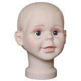 Maxbell PVC Children Head Mannequin Model Wigs Hat Glasses Scarf Cap Display Stand S
