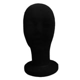 Maxbell Foam Flocking Male Mannequin Head Model Hat Wig Display Stand Rack Black