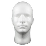 Maxbell Male Foam Mannequin Head Model Hat Wig Show Display Stand Rack Holder White