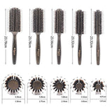 Maxbell Wooden Handle Nylon Hair Care Round Brush Anti Static Styling Brush 5.5cm