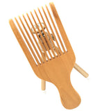 Maxbell Maxbell Natural Wooden Afro Hair Pick Lift Hair Comb Massage Detangling Wood Comb