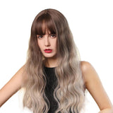 Maxbell 24 inch Women Lady Synthetic Wig Long Waving Curly Hair Wig with Bangs