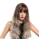 Maxbell 24 inch Women Lady Synthetic Wig Long Waving Curly Hair Wig with Bangs