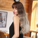 Maxbell 24 inch Women Lady Synthetic Wig Long Waving Curly Hair Wig with Bangs