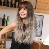 Maxbell 24 inch Women Lady Synthetic Wig Long Waving Curly Hair Wig with Bangs
