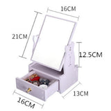 Maxbell 360 Degree Swivel Desktop Free Standing Vanity MakeUp Mirror With Drawer