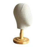 Maxbell Maxbell Cork Canvas Block Head Wig Making Manikin Mannequin Head Hat Display Stand