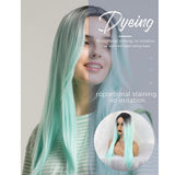 Maxbell 25 Inch Straight Center Parting Wigs Ombre Mint Green Halloween Party Wig