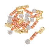 Maxbell 10 Pcs/Set Dreadlocks Beads Hair Braid Cuffs Dread Clip Long Pendant Orange