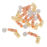 Maxbell 10 Pcs/Set Dreadlocks Beads Hair Braid Cuffs Dread Clip Long Pendant Orange