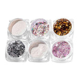 Maxbell Maxbell 6 Boxes Holographic Mermaid Nail Art Glitter Powder Sequins Flakes Paillette 02