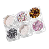 Maxbell Maxbell 6 Boxes Holographic Mermaid Nail Art Glitter Powder Sequins Flakes Paillette 02