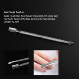 Maxbell Maxbell Stainless Steel 2 Ended Cuticle Pusher Manicure Nail Polish Trimmer Remover