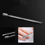 Maxbell Maxbell Stainless Steel 2 Ended Cuticle Pusher Manicure Nail Polish Trimmer Remover