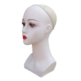 Maxbell Maxbell Stable Women Mannequin Head Wig Hat Jewelry Display Model Stands Red Lip