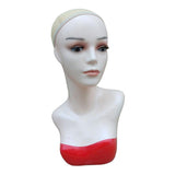 Maxbell Female Mannequin Head Manikin Bust Stand for Wig Hat Jewelry Display Red