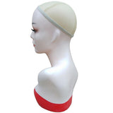 Maxbell Maxbell Female Mannequin Head Manikin Bust Stand for Wig Hat Jewelry Display Red