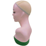 Maxbell Female Mannequin Head Manikin Bust Stand for Wig Hat Jewelry Display Green