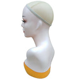 Maxbell Female Mannequin Head Manikin Bust Stand for Wig Hat Jewelry Display Yellow