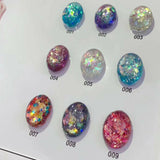 Maxbell Maxbell 50x Clear Nails Art Tips Polish Color Display Chart Board Glass Beads Heart