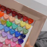Maxbell Maxbell 50x Clear Nails Art Tips Polish Color Display Chart Board Glass Beads Heart