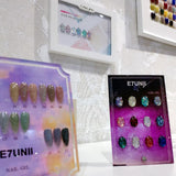 Maxbell Maxbell 50x Clear Nails Art Tips Polish Color Display Chart Board Glass Beads Heart