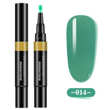 Maxbell Maxbell One Step Gel Nail Polish Pen 3 in 1 Soak Off UV LED Nail Varnish Lacquer Green Gray