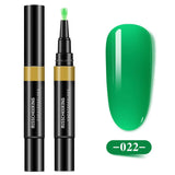 Maxbell One Step Gel Nail Polish Pen 3 in 1 Soak Off UV LED Nail Varnish Lacquer Green