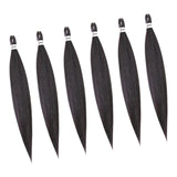 Maxbell 6 Pieces Pre Stretched Braiding Hair Hair Extension Braiding Hair Black 04