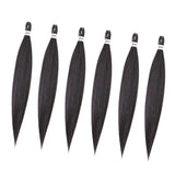 Maxbell 6 Pieces Pre Stretched Braiding Hair Hair Extension Braiding Hair Black 04