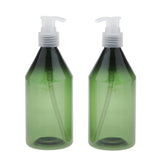 Maxbell 2x 300ml Pump Bottle Travel Shampoo Lotion Conditioner Dispenser Green+Clear