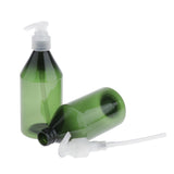 Maxbell 2x 300ml Pump Bottle Travel Shampoo Lotion Conditioner Dispenser Green+Clear