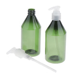 Maxbell 2x 300ml Pump Bottle Travel Shampoo Lotion Conditioner Dispenser Green+Clear