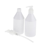 Maxbell 2x 300ml Pump Bottle Travel Shampoo Lotion Conditioner Dispenser White+Clear