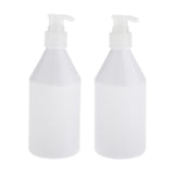 Maxbell 2x 300ml Pump Bottle Travel Shampoo Lotion Conditioner Dispenser White+Clear