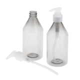Maxbell 2x 300ml Pump Bottle Travel Shampoo Lotion Conditioner Dispenser Gray+Clear